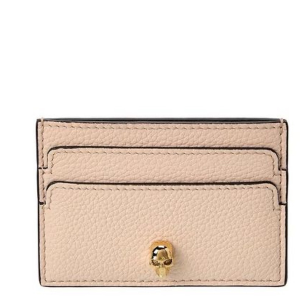Alexander McQueen crystal eyes leather skull card holder wallet NWB
